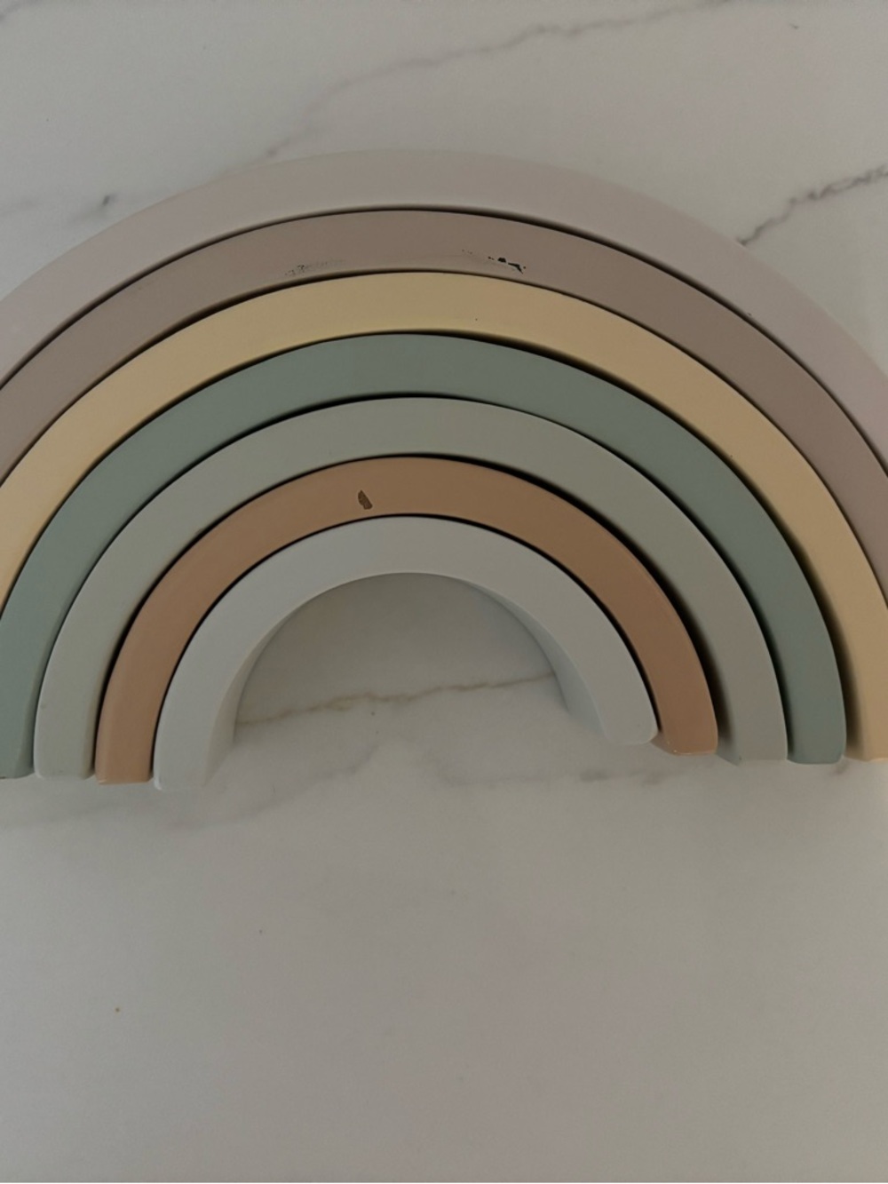 Wooden Rainbow Stacking Toy in Pastel Neutrals
